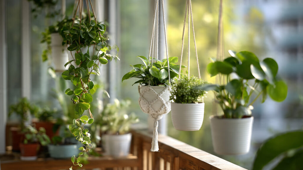 How Can You Use Command Hooks to Creatively Decorate Your Balcony with Plants Without Causing Damage?