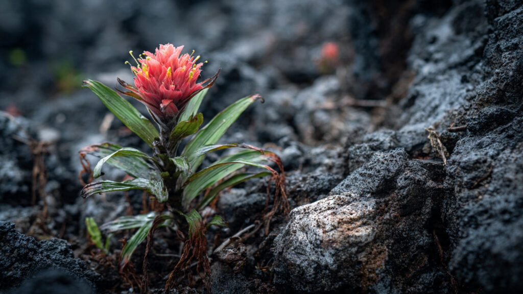 How Did a Flower Thrive After Surviving a Volcano?