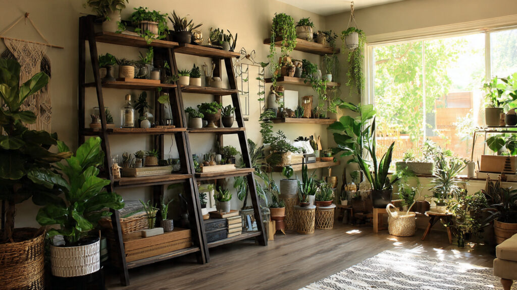 How to Use Ladder Shelves for a Stunning Plant Display