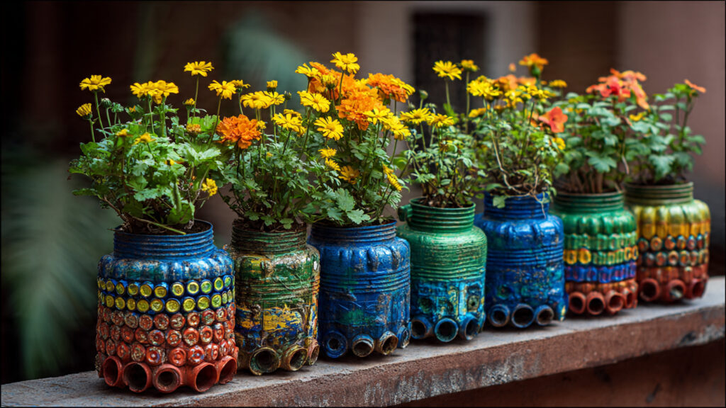 Recycle Plastic Bottles into Beautiful Flower Pots for Your Garden